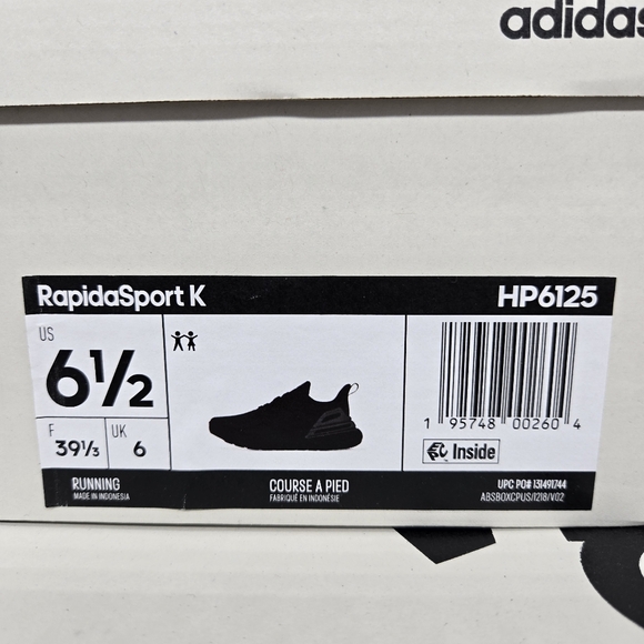 New adidas RapidaSport Bounce J 'Black Iron Metallic' Youth Shoes Size 6.5 - Picture 8 of 8